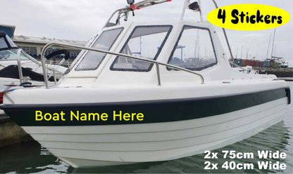 4 X Custom Personalised Boat Name Decals Stickers Graphics