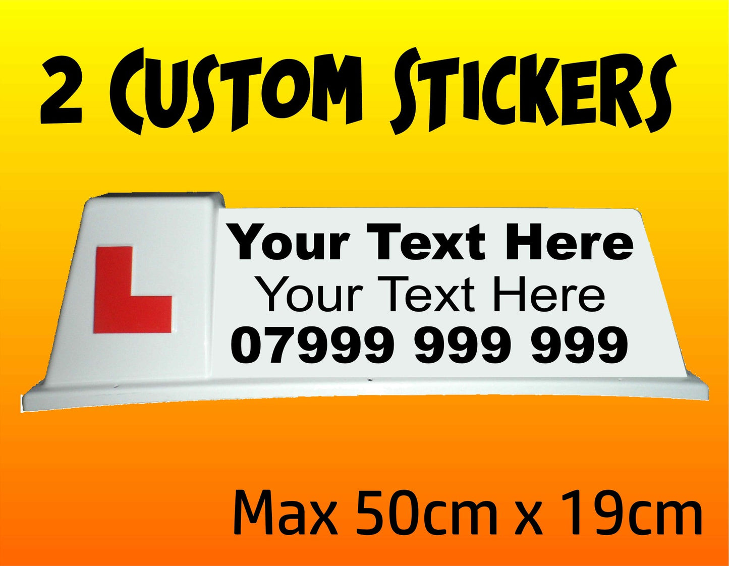 driving instructor roof signs stickers graphics