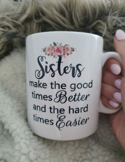 2 sisters mug, personalised sister cups, best sister mug, 11oz